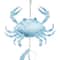 32" Blue Swirl Wind Spinner Metal Crab & Starfish Windchime